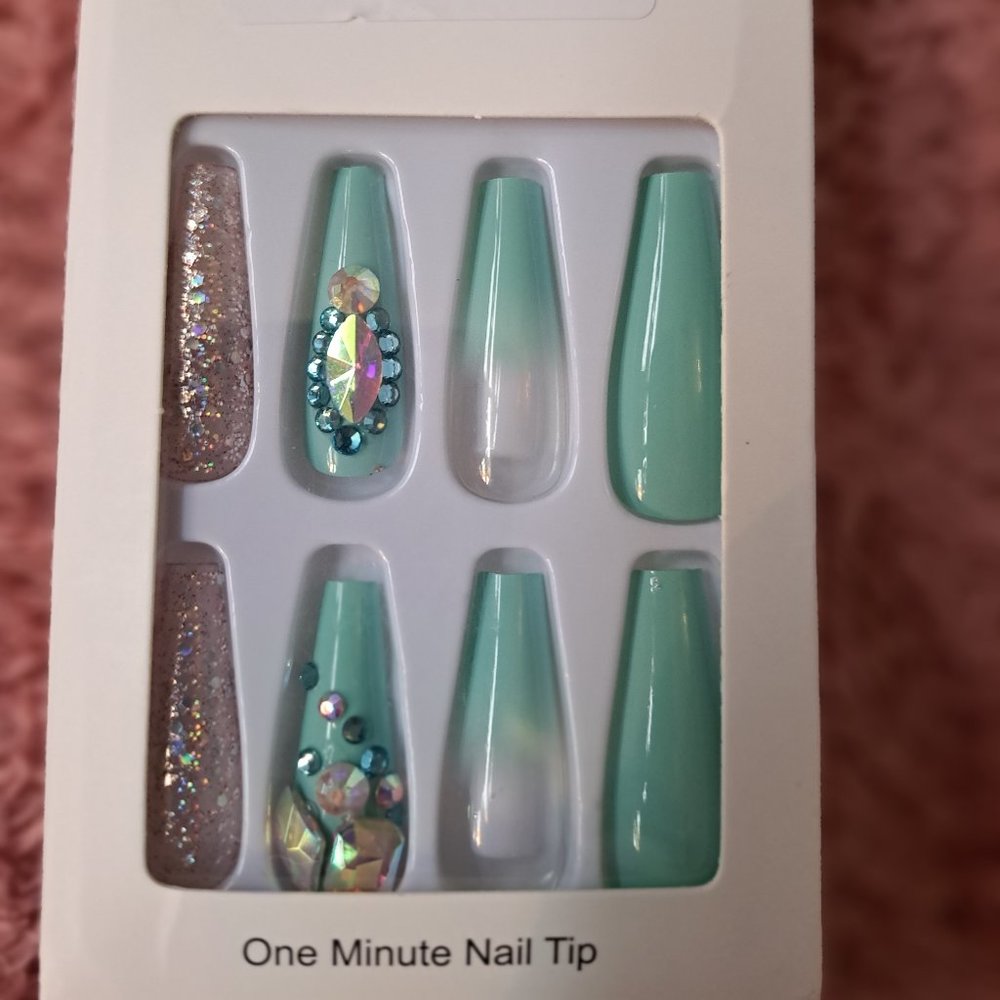 Brand New XL Colorful Bling False Nails
